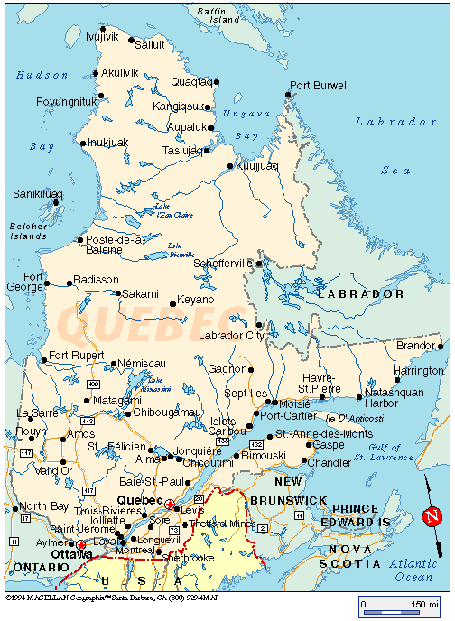 La carte du Qu�bec